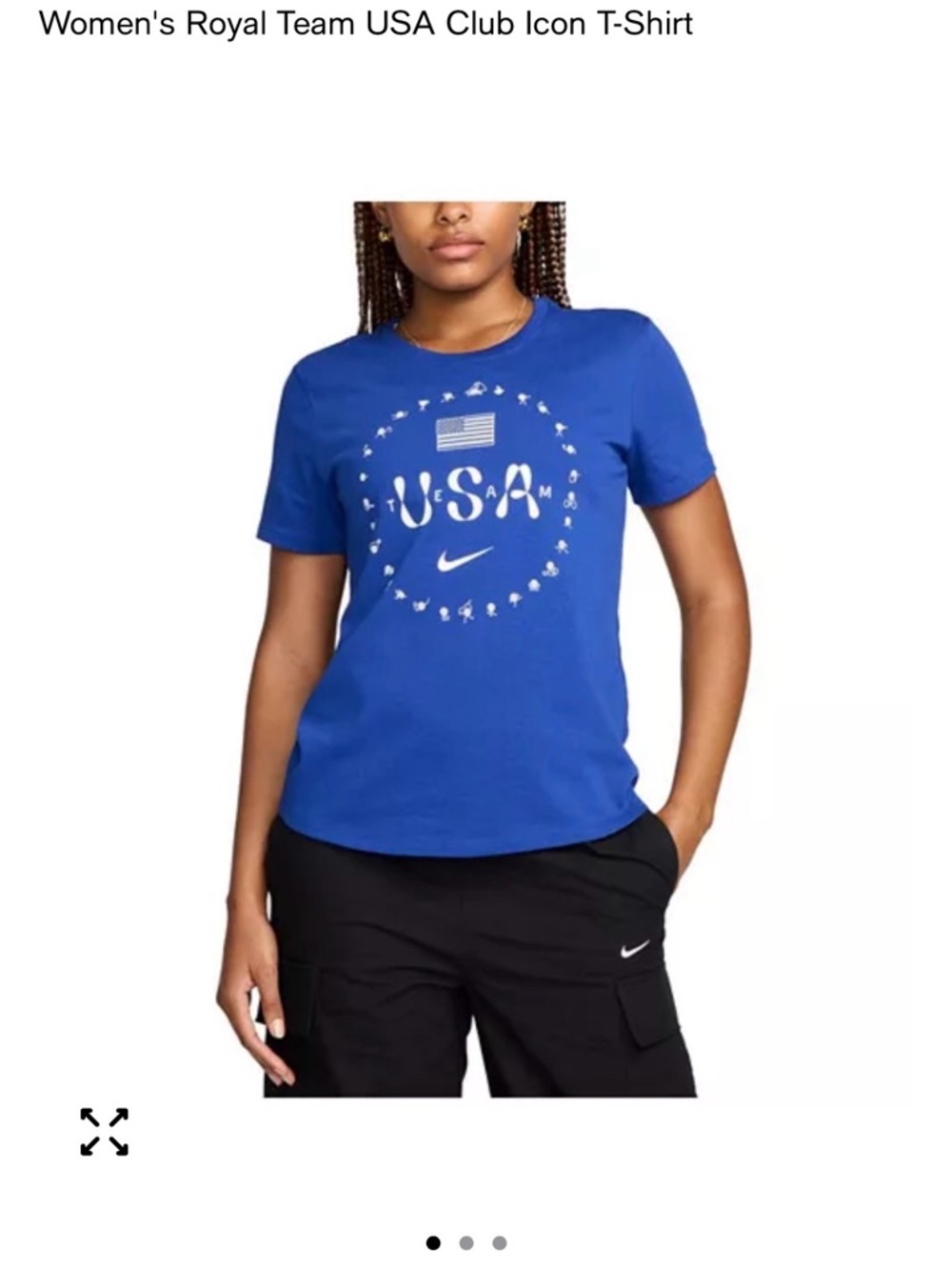 Nike Women's Royal Blue USA Graphic Short Sleeve Tee